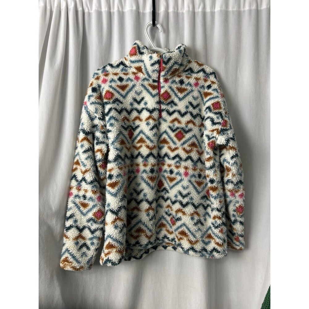 Eddie Bauer Women’s Sherpa Fleece 1/4 Zip Aztec Pullover Gorpcore XL